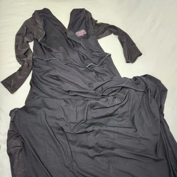 TIFFANY ROSE Maternity Isabella Glitter Black Surplice Dress Size6 USA 14/16. - Picture 9 of 16